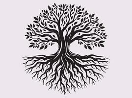 Solid Black Abstract Tree Roots Silhouette for Bold Art Display Ideas vector