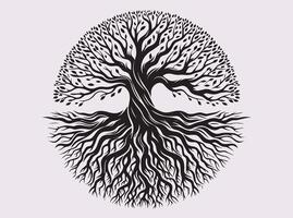 Solid Black Tree Roots Abstract Silhouette for Artistic Nature Inspired Design vector
