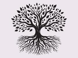 Black Abstract Silhouette of Tree Roots for Nature and Art Themes vector