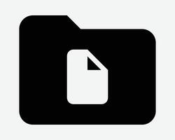 File Folder Document Computer Storage Archive Save Doc Page Paper Sheet Technology Safekeeping Black White Icon Sign Symbol Graphic Illustration vector