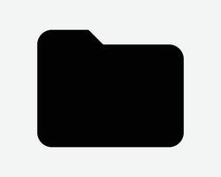 Folder Shape Outline Document Doc Paper Page File Computer Tech Archive Storage Save Black White Icon Sign Symbol Graphic Illustration vector