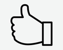 Thumbs Up Good Praise Up Vote Like Favorite Approve Approval Gesture Hand Thumb Finger Compliment Icon Black White Symbol Sign Graphic Illustration vector
