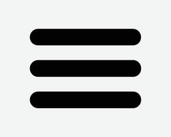 Hamburger Menu Selection Three Lines Option Website Navigation Navigate Open List Icon Black White Symbol Sign Graphic Illustration vector