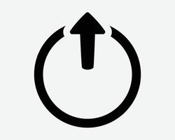 External Arrow Round Circle Exit Up North Straight Ahead Point Path Arrowhead Shutdown On Off Black White Icon Sign Symbol Graphic Illustration vector