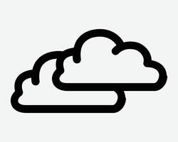 Cloud Outline Cloudy Sky Line Shape Weather Sky Clouds Natural Nature Fog Mist Foggy Smog Icon Black White Symbol Sign Graphic Illustration vector