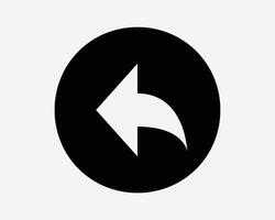 Back Reply Arrow Point Pointer Reverse Backwards Before Previous Next Page Behind Left West Side Black White Icon Sign Symbol Graphic Illustration vector