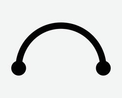 Arc Connect Two Point End to End Points Dot Icon Sign Symbol vector