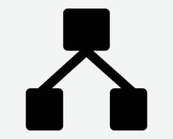 Binary Structure Two Split Upline Downline Organization Chart Path Connection Network Link Black White Icon Sign Symbol Graphic Illustration vector