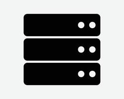 Hard Disk Server Data Center Storage Archive Memory Stick CPU Computer Technology Tech Black White Icon Sign Symbol Graphic Illustration vector