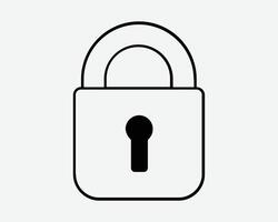 Padlock Lock Shape Secure Password Access Locked Denied Confidential Secret Vault Key Hole Icon Black White Symbol Sign Graphic Illustration vector