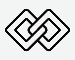 Chain Link Connection Attachment Security Connect Attach Safety Secure Protection Outline Line Sign Symbol Icon Artwork Graphic Illustration vector