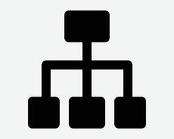 Organization Flow Chart Hierarchy Position Structure Company Geonology Network Connection Black White Icon Sign Symbol Graphic Illustration vector