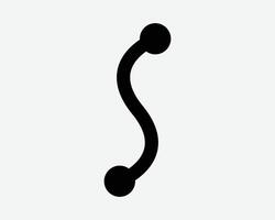 Point to Point Curved Path Two Dots Line Destination Curve Winding Road Connection Connect Sign Icon SVG Illustration vector