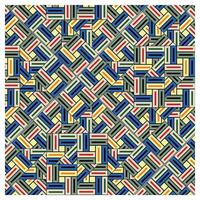 A colorful square print geometric pattern with interlocking rectangles in various orientations, An eye-catching arrangement of squares and triangles in bright colors. vector