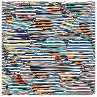 Abstract art with overlapping circles and stripes pattern in multiple colors, A colorful pattern showcasing an assortment of circles and stripes, blending hues to form an engaging visual composition. vector