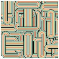 Colorful square labyrinth pattern with multicolored patches on beige background, An eye-catching pattern composed of various colorful lines and shapes, creating a dynamic and lively visual effect. vector