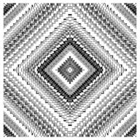 Abstract black and white pattern with zigzagging lines forming a diamond shape, creating a hypnotic, layered visual effect. vector