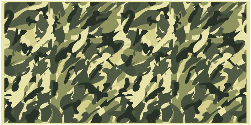 A camouflage pattern featuring varying shades of green and beige, blending abstract shapes for a dynamic, textured appearance.