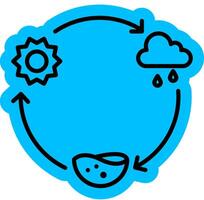 Transpirant in water cycle circulation outline icon vector