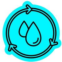 water cycle cyclic outline outline color icon vector