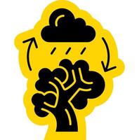 water cycle hydrological solid color icon vector