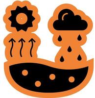 evaporation cycle solid color icon vector