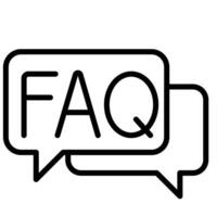 FAQ service support outline icon vector