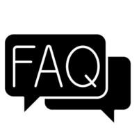 FAQ service support glyph icon vector