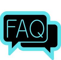 FAQ service support solid color icon vector