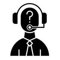 FAQ assistance support glyph icon vector