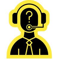 FAQ assistance support solid colour vector