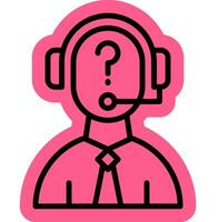 FAQ assistance support outline color icon vector
