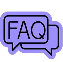 FAQ service support outline colour icon vector