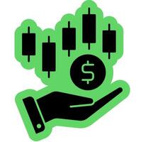 Stock Investment graph solid color vector