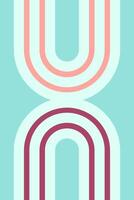 Flat Geometric Art Boho Scandinavian Rainbow Illustration Background vector