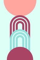 Geometric Boho Flat Line Rainbow Art Illustration Background vector