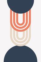 Flat Geometric Art Boho Scandinavian Rainbow vector