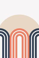 Geometric Boho Flat Rainbow Art Illustration Background vector