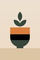Flat design boho jar geometric wall art background illustration vector