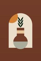 Flat scandinavian design geometric boho jar wall art background illustration vector