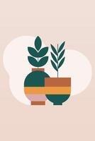 Design geometric boho jar background wall art illustration vector