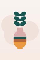 Flat design geometric boho jar window wall art background illustration vector