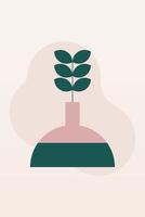 Flat design geometric boho jar art background illustration vector