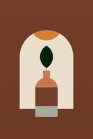 Flat design geometric flat boho jar wall art background illustration vector