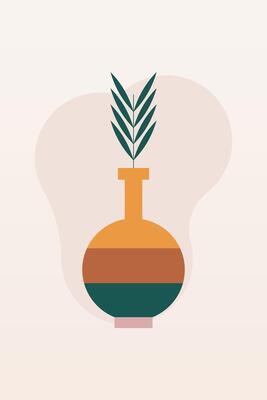 Flat design geometric boho jar wall art