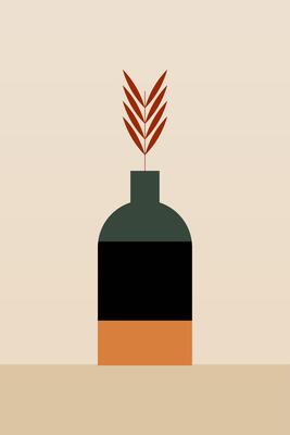 Flat design geometric boho jars wall arts background illustration