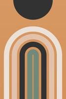 Geometric Boho Scandinavian Rainbow Art Illustration Background vector