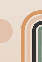 Flat Geometric Boho Art Rainbow Scandinavian Art Illustration Background vector
