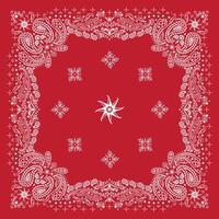 Red Bandana Print. kerchief square pattern design. festival fashion, bound cloth, accessory. vector
