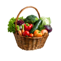Fresh Vegetables in a Wicker Basket Healthy Farm Harvest png